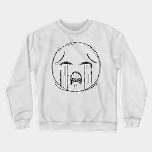 Dark and Gritty Loudly Uncontrollably Crying Face Emoji Crewneck Sweatshirt